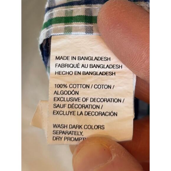 Izod Checkered Plaid Casual 100% Cotton Button Down Shirt Mens Size Large - Picture 8 of 8